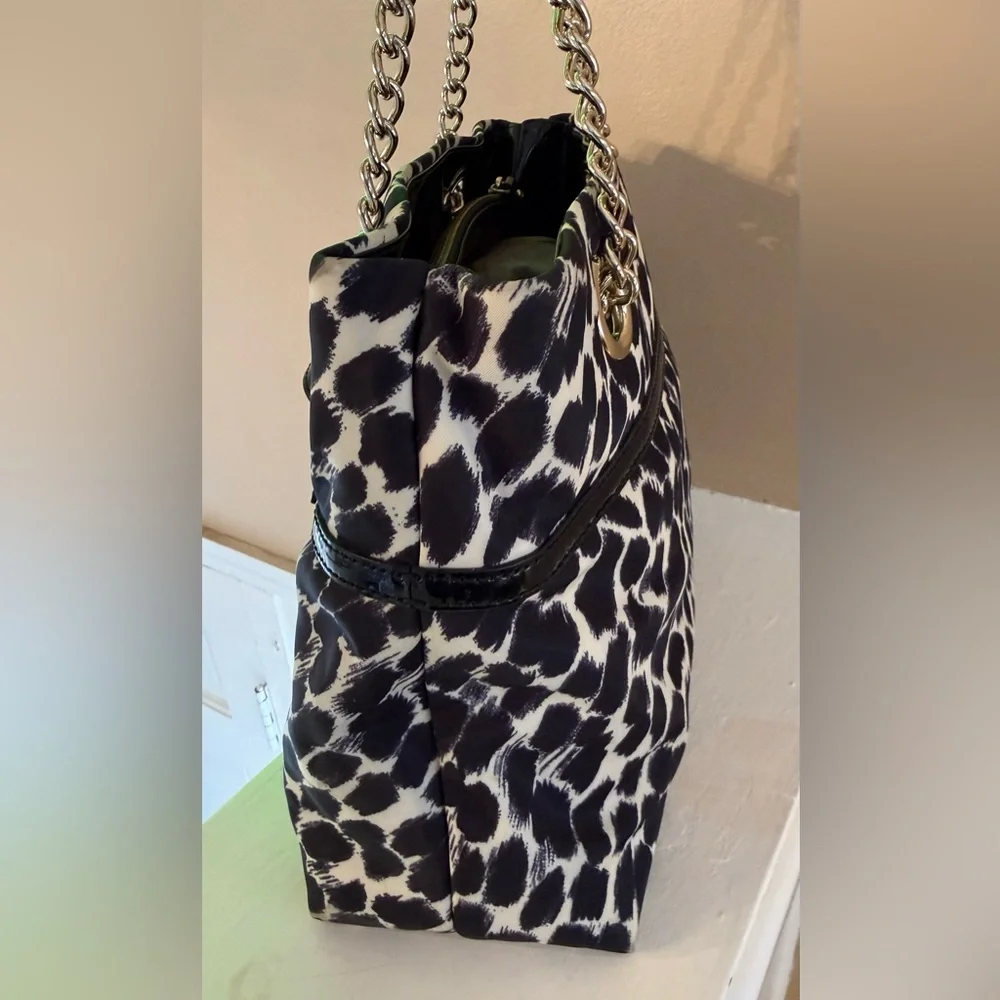 Kate Spade Lindenwood Black and White Leopard (Ocelot) Elena Tote EUC - Picture 9 of 17